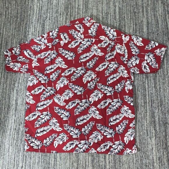Vintage Tommy Hilfiger Mens Size‎ XL Button Front Hawaiian Print Shirt Red White - Picture 5 of 5